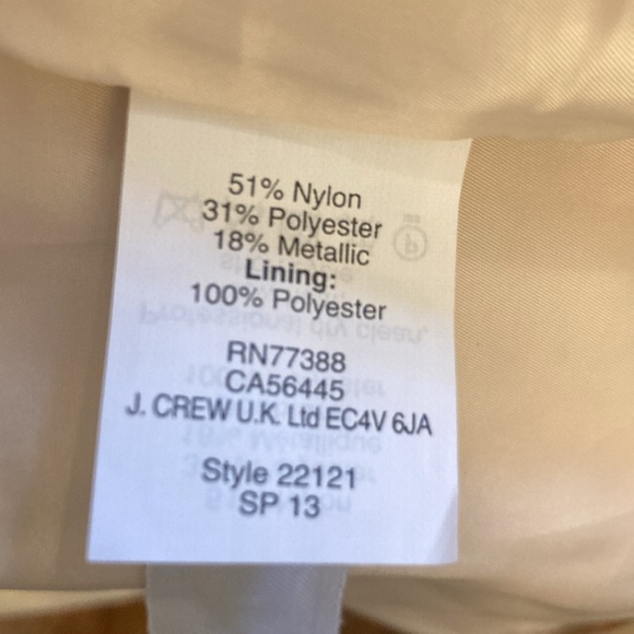 NWT never worn J. Crew Collection cafe capri in gilded dot melon brocade, size 6 - Picture 10 of 10